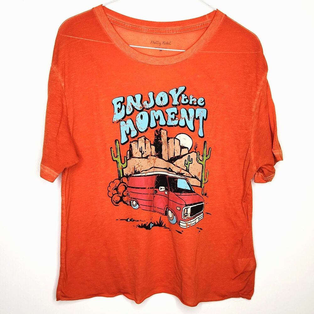 Pretty Rebel Woman's Graphic T Shirt Van in Southwestern US Cactus Size M